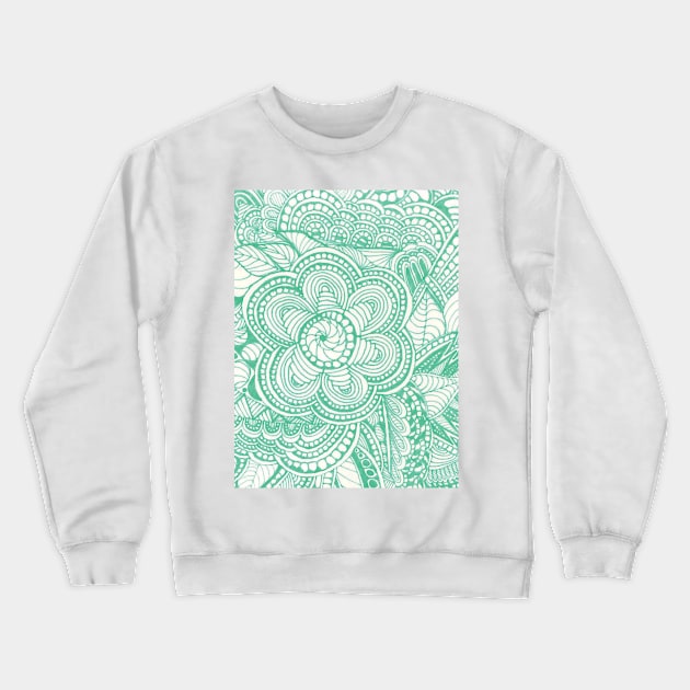 Aquamarine Floral Bouquet Crewneck Sweatshirt by AmyMinori